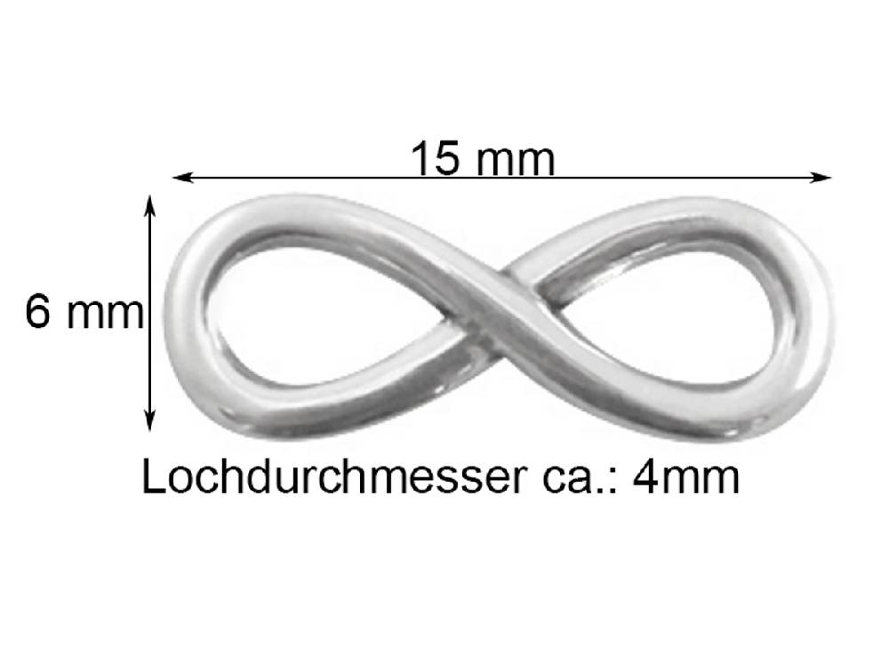Sadingo Schmuckverbinder Infinity | 3 Stück, 15x6mm Blitzverkäufe