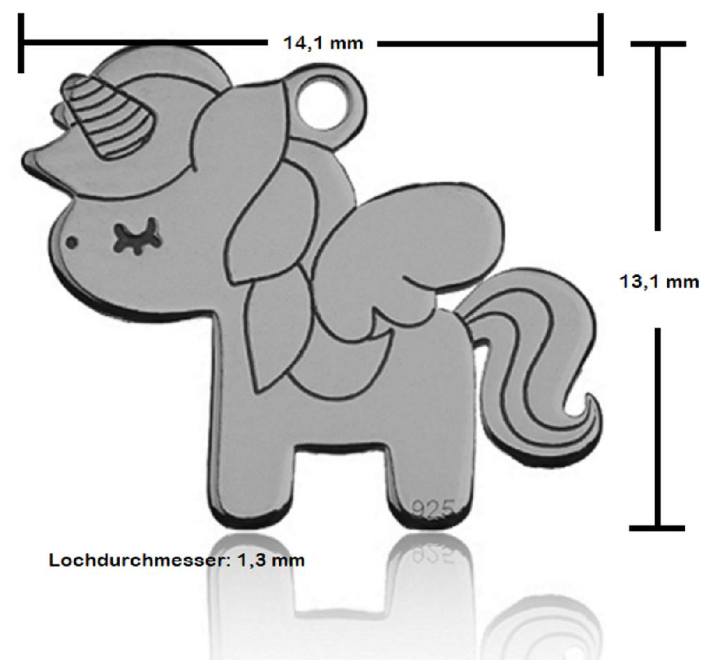 Sadingo Sterling Silver 925er Anhänger Einhorn Charm Unicorn Limitierter Zeitrabatt