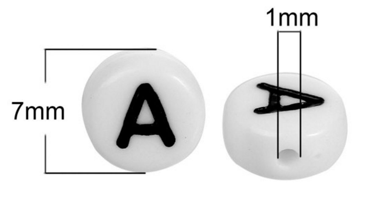 Sadingo Buchstabenperlen Acryl - A-Z nach Wahl, je 50 Stück - Ø 7 mm Jubiläumsangebot