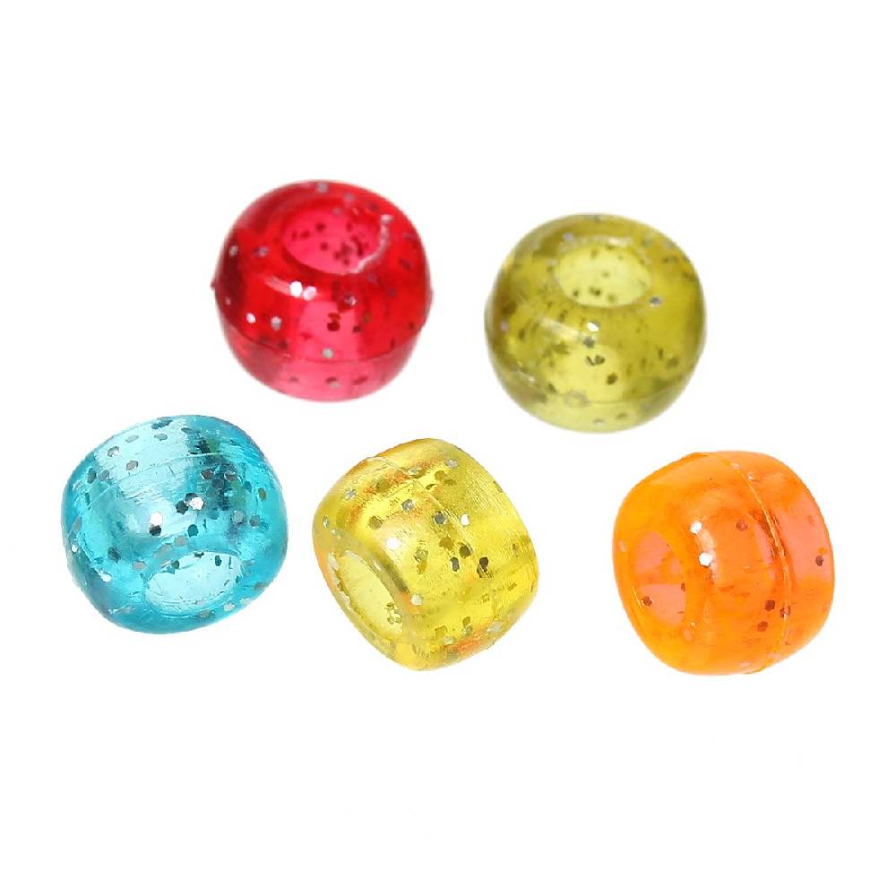 Sadingo Acrylperlen Glitzer | 500 Stk., 9 x 6 mm Neuheiten