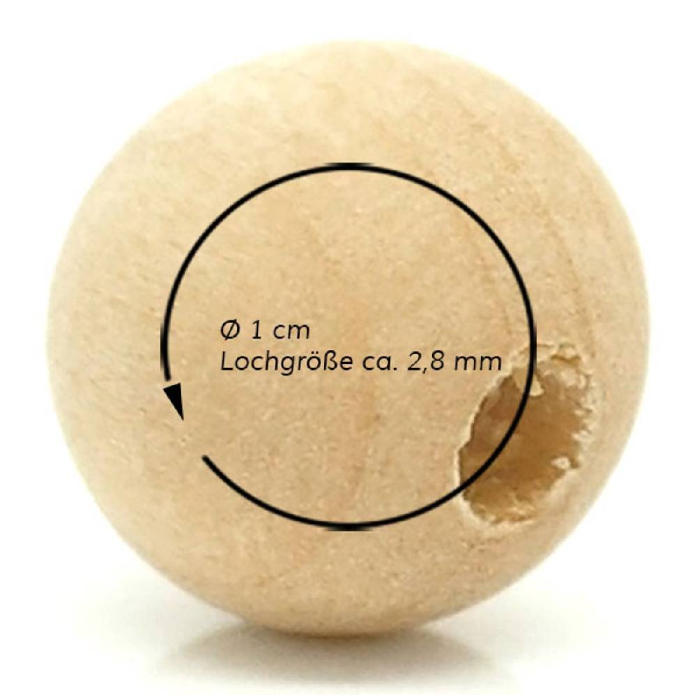Sadingo Holzperlen natur, 100 Stück, 1 cm Riesige Ersparnisse
