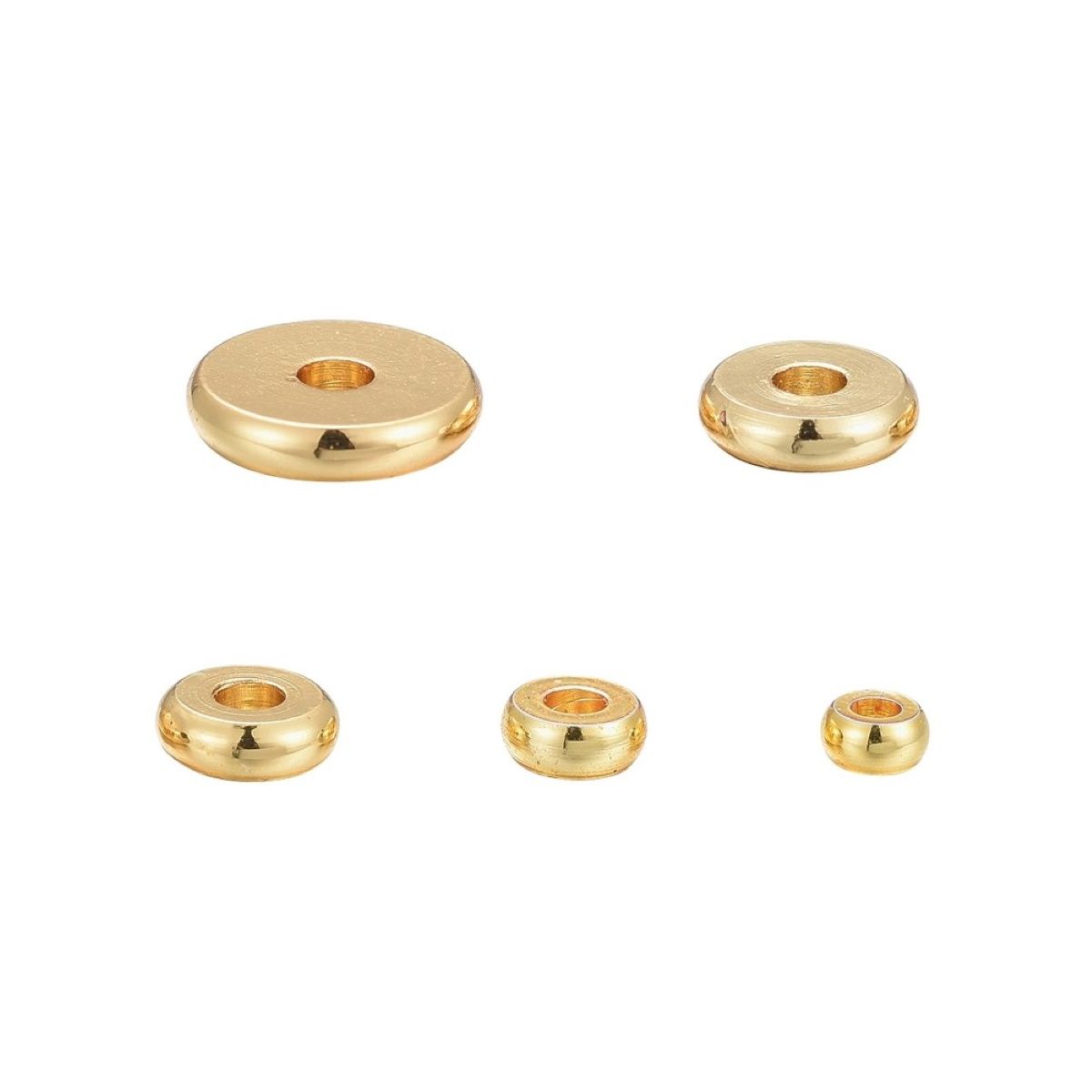 Sadingo Metallperlen Set | 1 Box, 75 Perlen, Gold, vers. Durchmesser Kostenlose Rückgabe