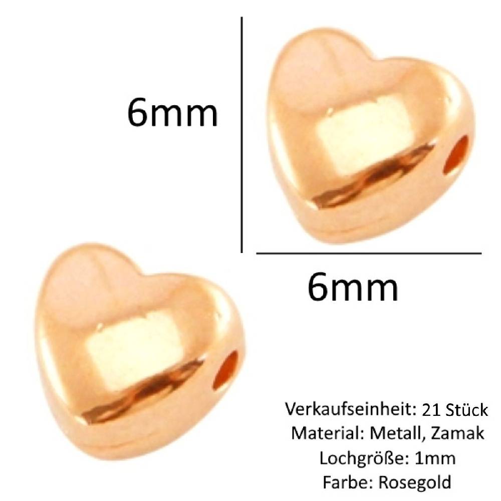 Sadingo Metallperlen | Herz-Perlen 6mm Letzte 2 Tage