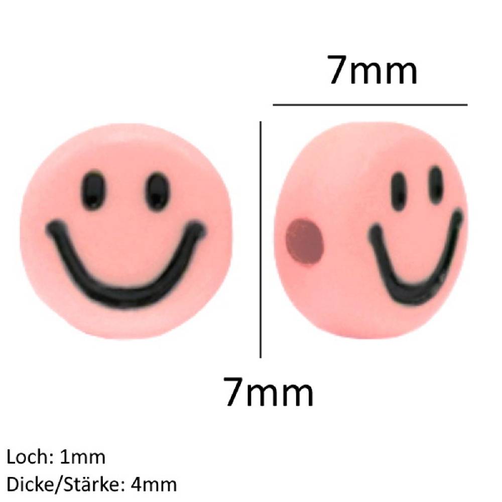 Sadingo Acrylperlen Smiley | 90 Stück, 7mm Letzter Tag