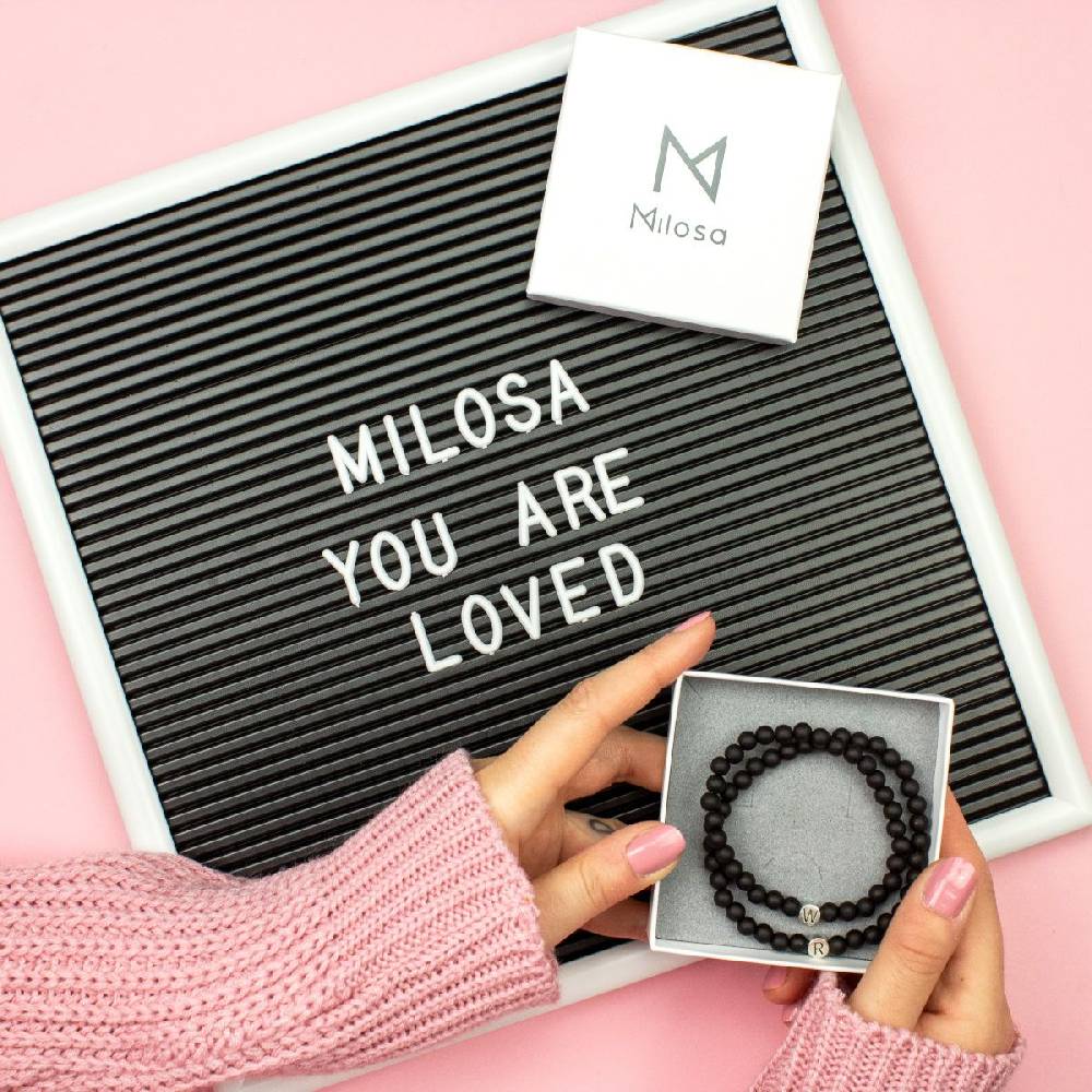 Sadingo Partnerarmband Set aus schwarzen Acrylperlen Discount Store für neue Produkte
