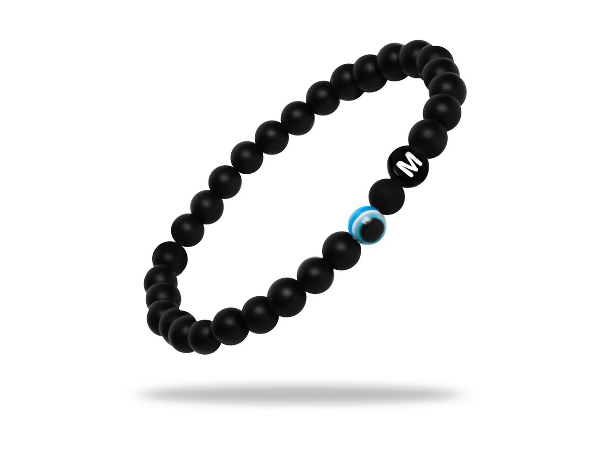 Sadingo Partnerarmband Set "MEADOW" aus schwarzen Achatperlen zollfrei