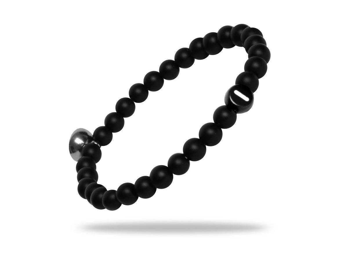 Sadingo Partnerarmband Set "ROCK" aus schwarzen Natursteinperlen Rabatte dieses Monats