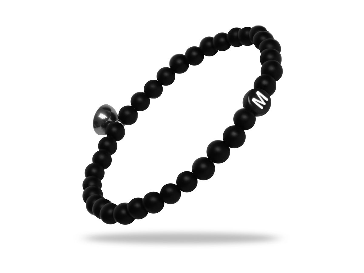 Sadingo Partnerarmband Set "ROCK" aus schwarzen Natursteinperlen Rabatte dieses Monats
