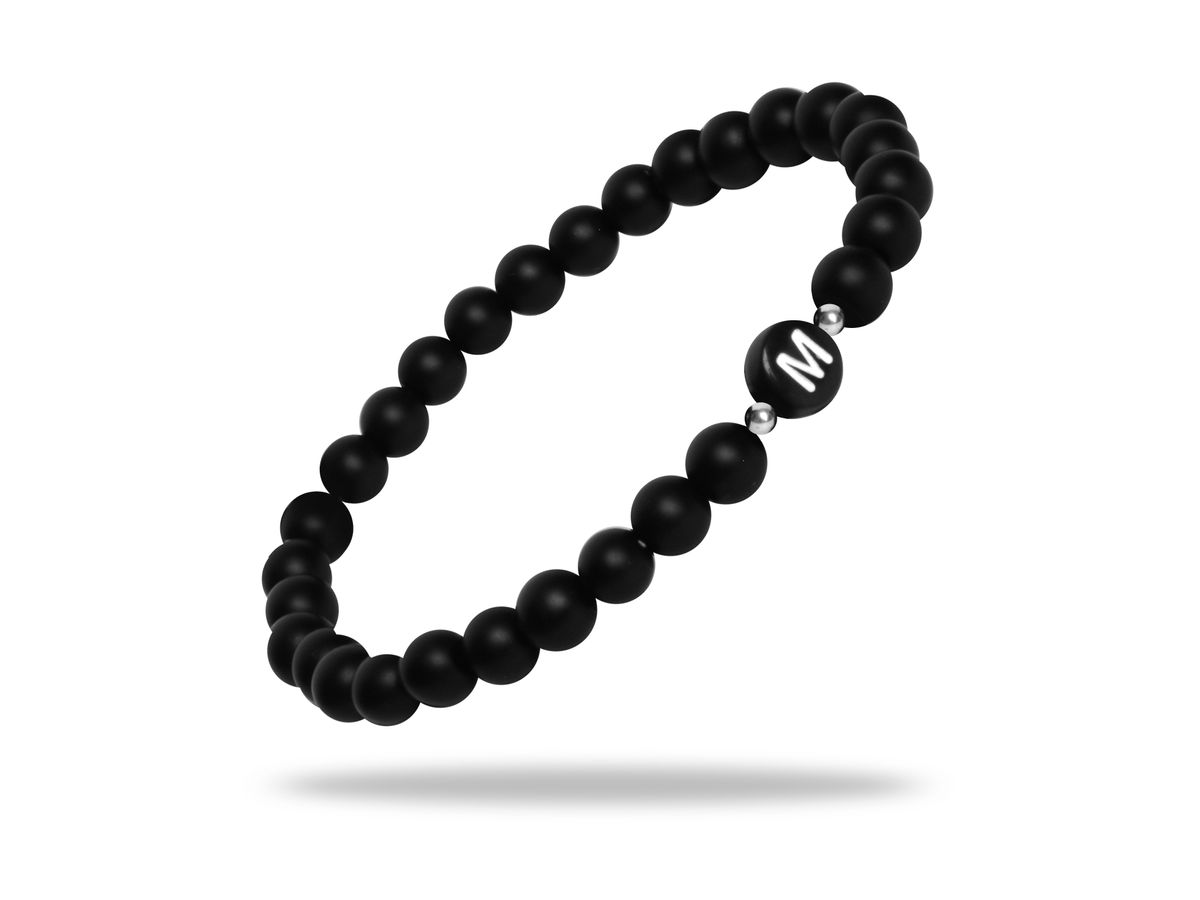 Sadingo Partnerarmband Set "STAR" aus schwarzen Natursteinperlen 2025