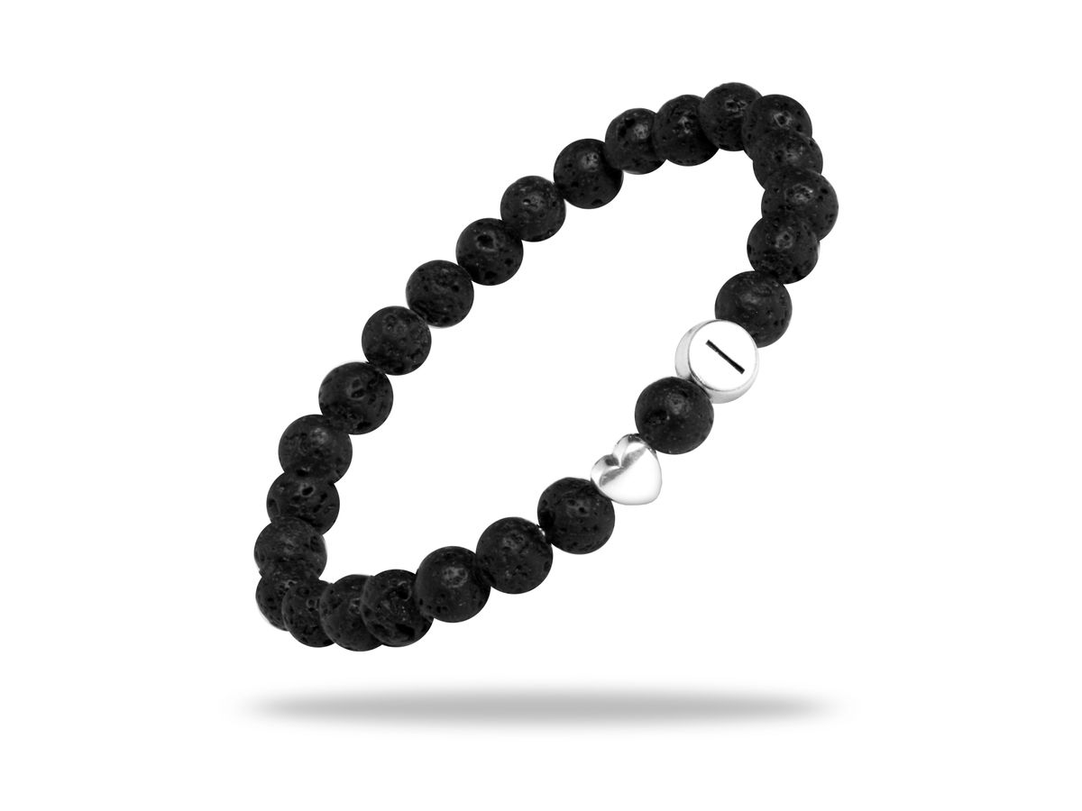 Sadingo Partnerarmband Set "VOLCANO" aus schwarzen Lavagesteinperlen Outlet
