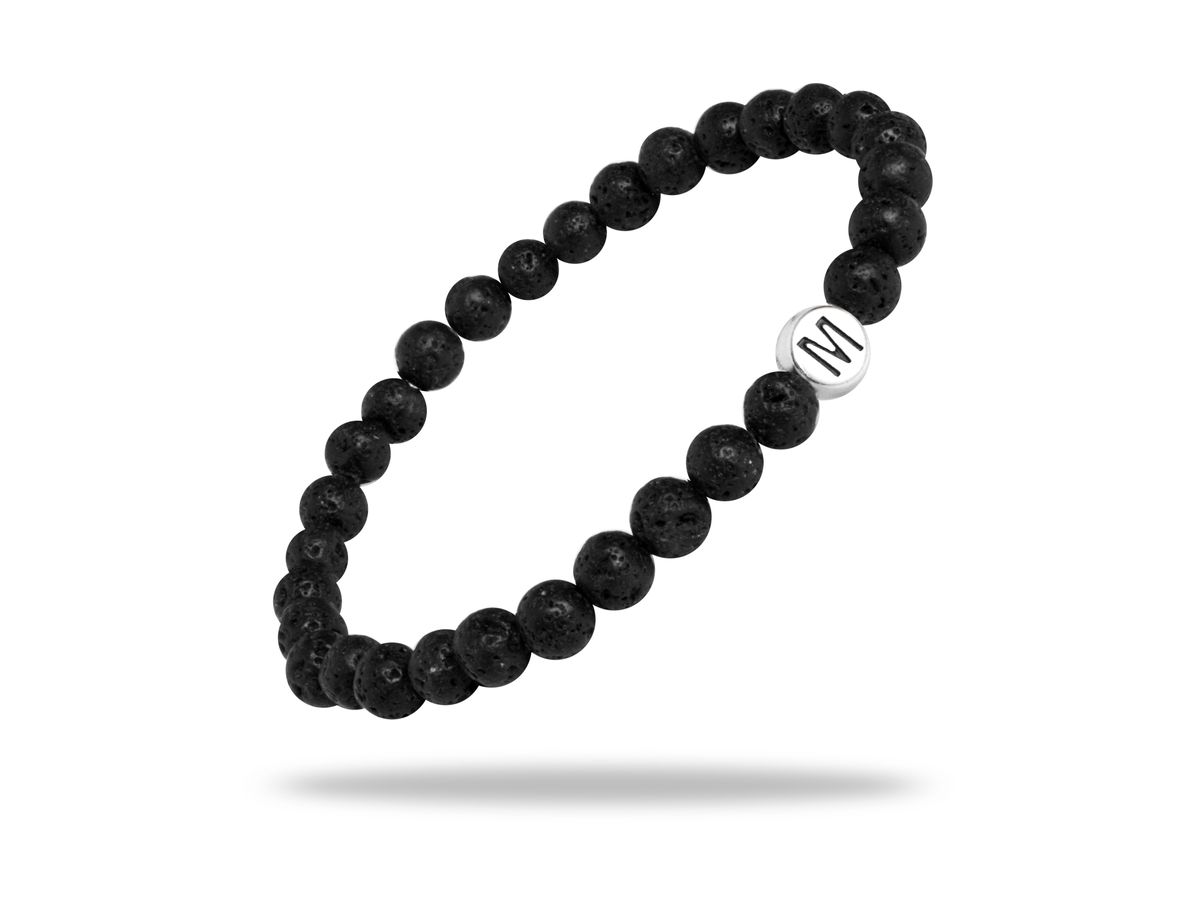 Sadingo Partnerarmband Set "VOLCANO" aus schwarzen Lavagesteinperlen Outlet