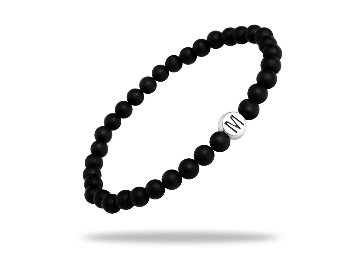 Sadingo Partnerarmband Set "MOON" aus schwarzen Natursteinperlen Auslauf