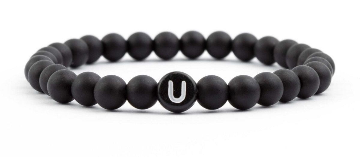Sadingo Partnerarmband-Set aus schwarzen Acrylperlen Rabatt