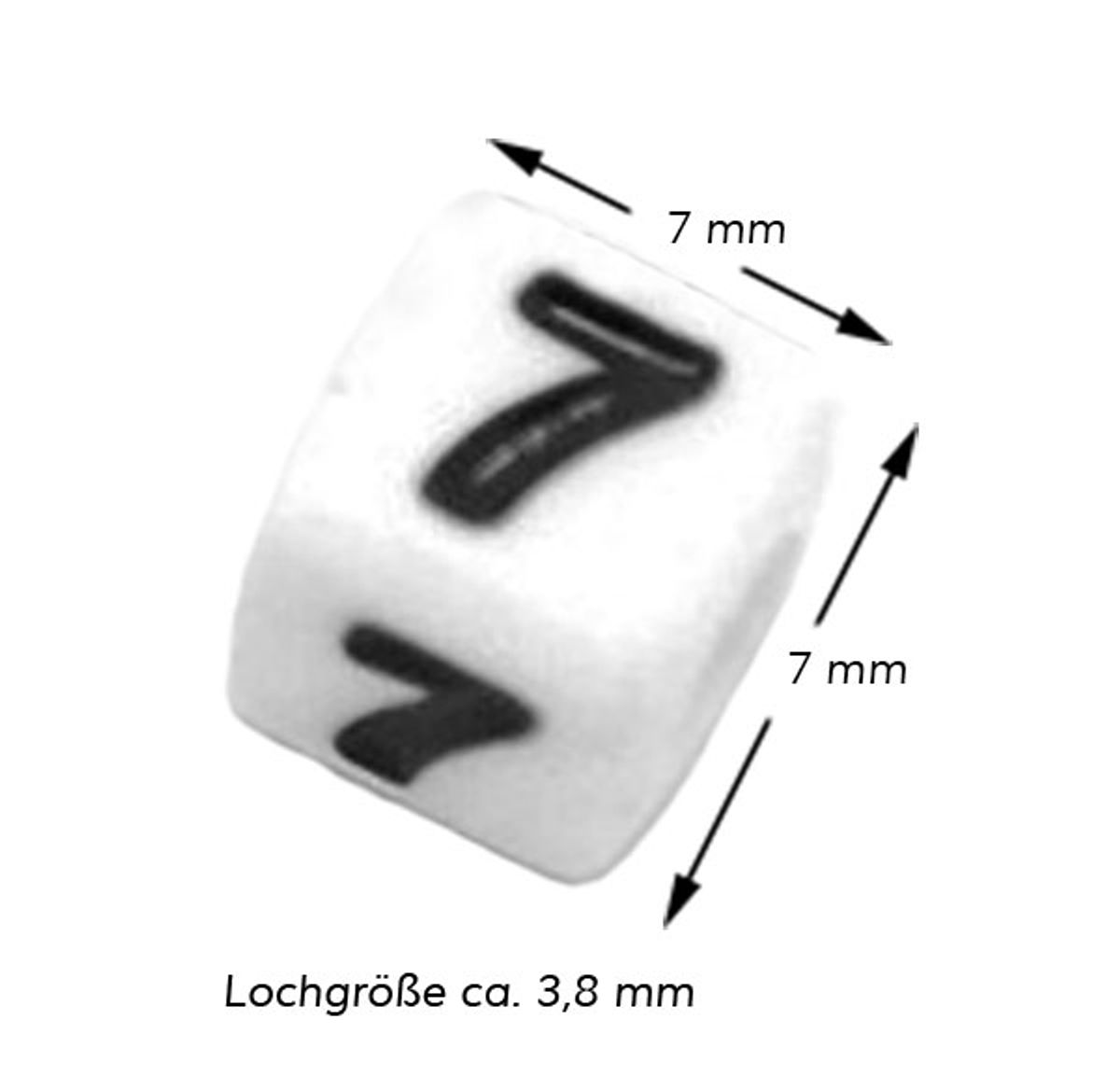 Sadingo Zahlenperlen, 7x7 mm 300 Stück, weiß schwarz Weihnachtsangebot