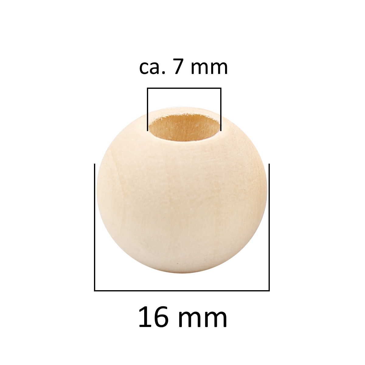 Sadingo Holzperlen Natur mit Loch, 10mm bis 20mm Neuheiten