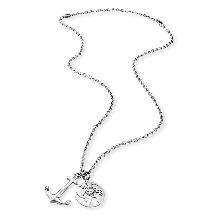 ﻿Save Brave Ankerkette mit Anhängern Anchorworld - Farbe Silber Top Angebot