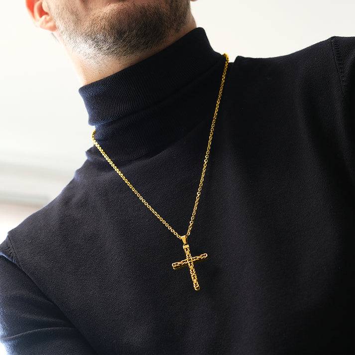 Save Brave Goldene Ankerkette Dan mit Anhänger Kreuz Neueste Mode
