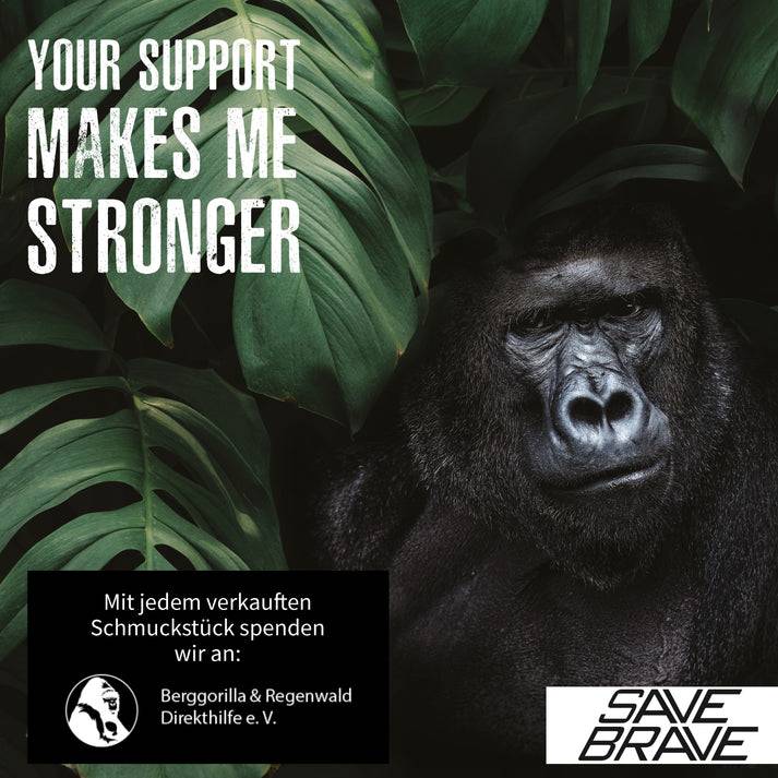 Save Brave Dreifach gewickeltes Lederarmband Titus mit schwarzem Gorillakopf Discount Store für neue Produkte