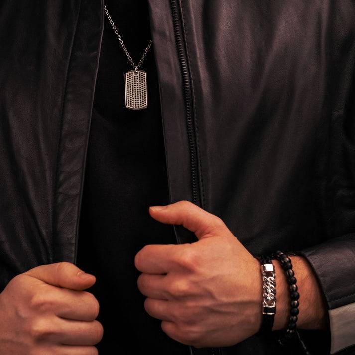 Save Brave Halskette Garett mit Anhänger - schwarze Zirkoniasteine Fabrikladen