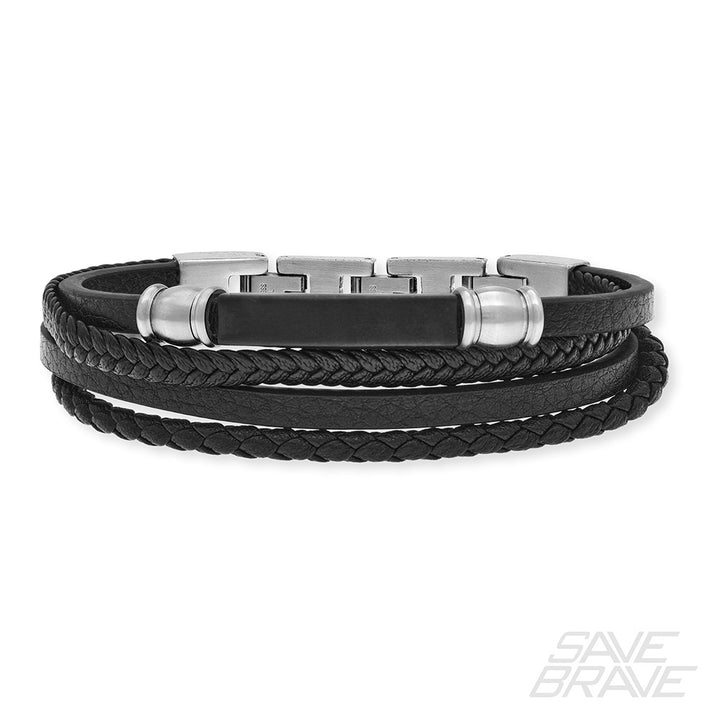 Save Brave Lederarmband Felix mit Edelstahl Outlet