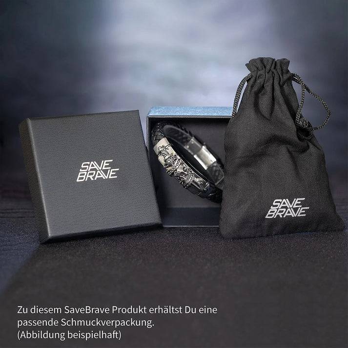 Save Brave Doppeltes Armband aus dunkelgrauen Jasperperlen & Fleur de Lys Anhänger Meist gekauft