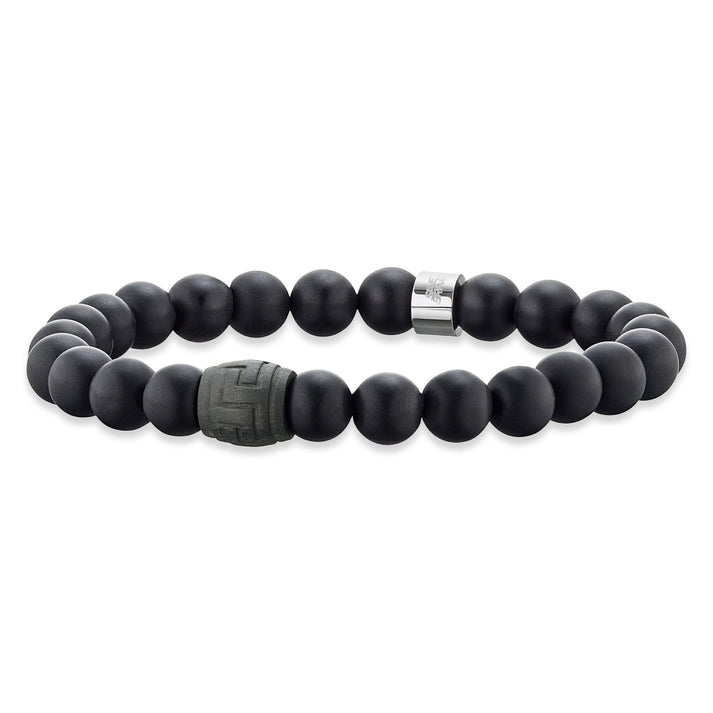 Save Brave Perlenarmband Andrew mit Onyx & Edelstahl Limitierter Zeitrabatt