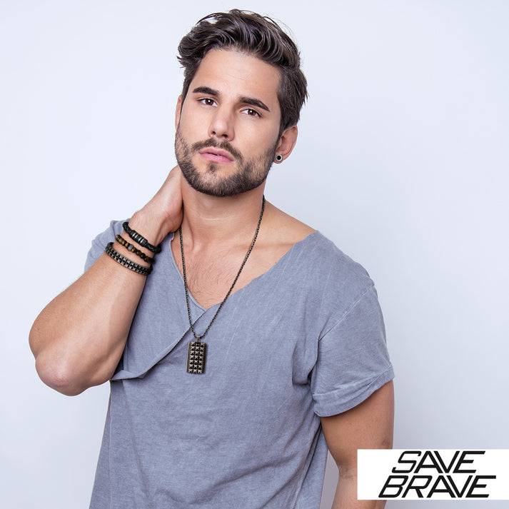 Save Brave Ohrstecker Mike aus Edelstahl - matt Letzter Tag