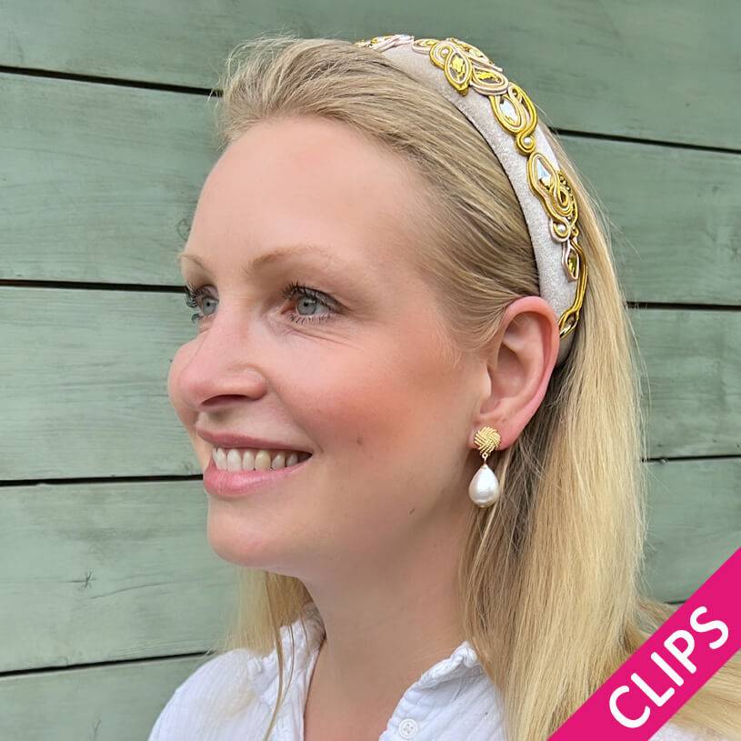 SchwesterSchwester Vergoldete Knoten-Ohrclips mit leichtem Baumwolltropfen Outlet