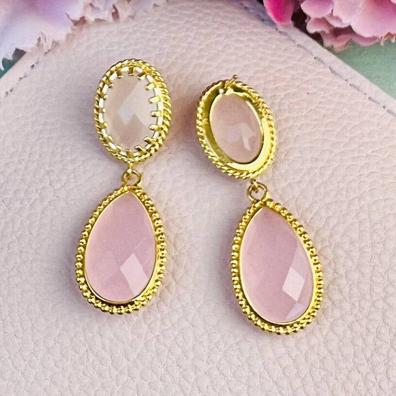 SchwesterSchwester Zartrosa Tropfenohrringe mit funkelnden facettierten Tropfen Online Outlet
