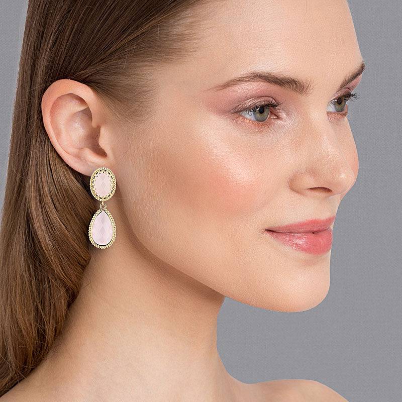 SchwesterSchwester Zartrosa Tropfenohrringe mit funkelnden facettierten Tropfen Online Outlet