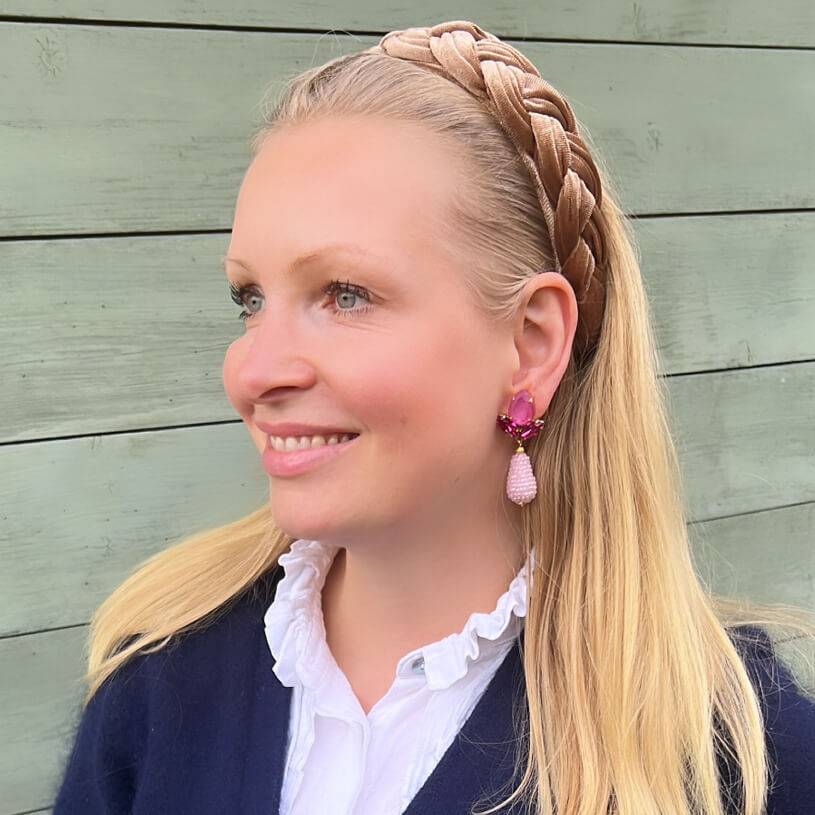 SchwesterSchwester Funkelnde Ohrstecker in Pink mit rosafarbenen Glitzertropfen von AmuseToi VIP-Rabatte