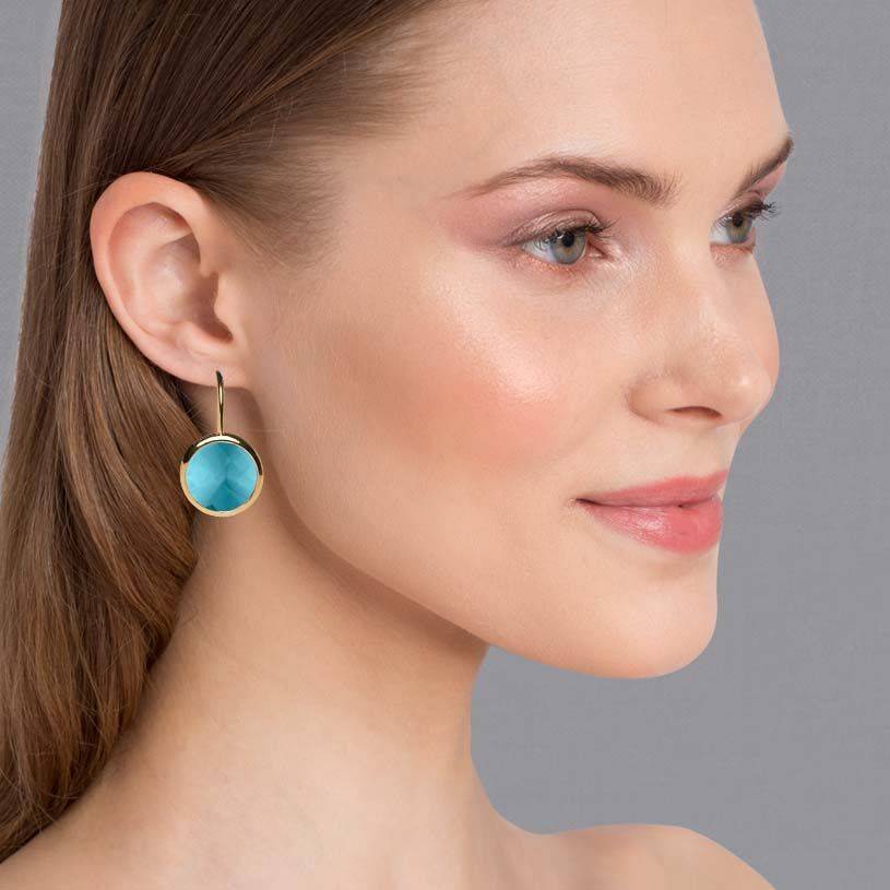 SchwesterSchwester Set aus Ohrhängern mit rundem Kristall in Hellblau und Satin-Haarreif in Hellgrün Jubiläumsangebot