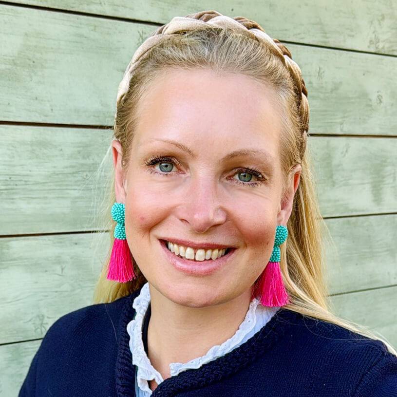 SchwesterSchwester Farbenfrohe Perlen-Quastenohrringe in Türkis und Pink im Angebot