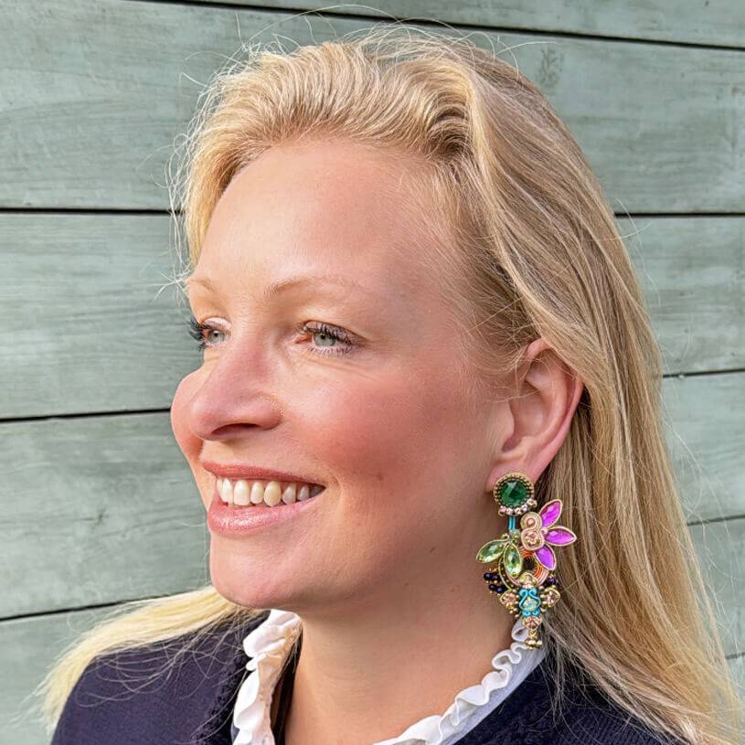 SchwesterSchwester Vorbestellbar - Große Soutache-Ohrstecker in karibischen Farben Kostenloser Versand international