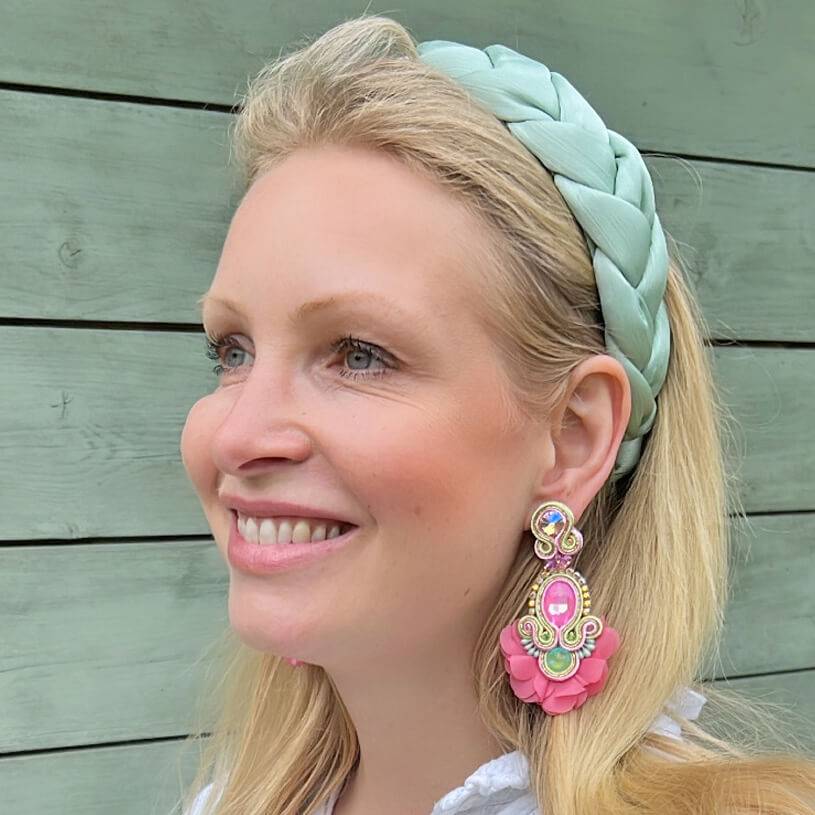 SchwesterSchwester Außergewöhnliche Soutache-Ohrringe in Rosa Wochenangebot