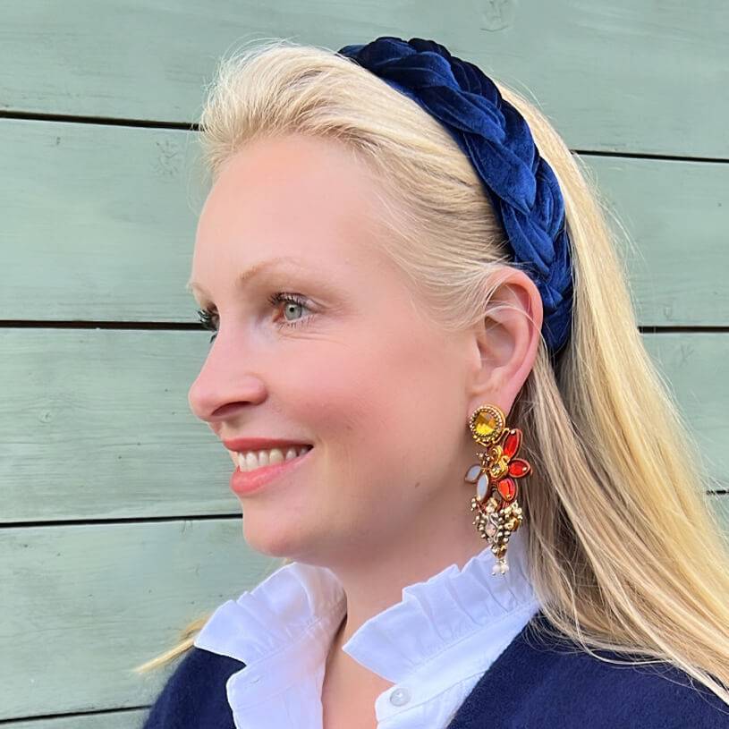SchwesterSchwester Große Soutache-Ohrringe in Gold, Champagner und Braun Schlussverkauf
