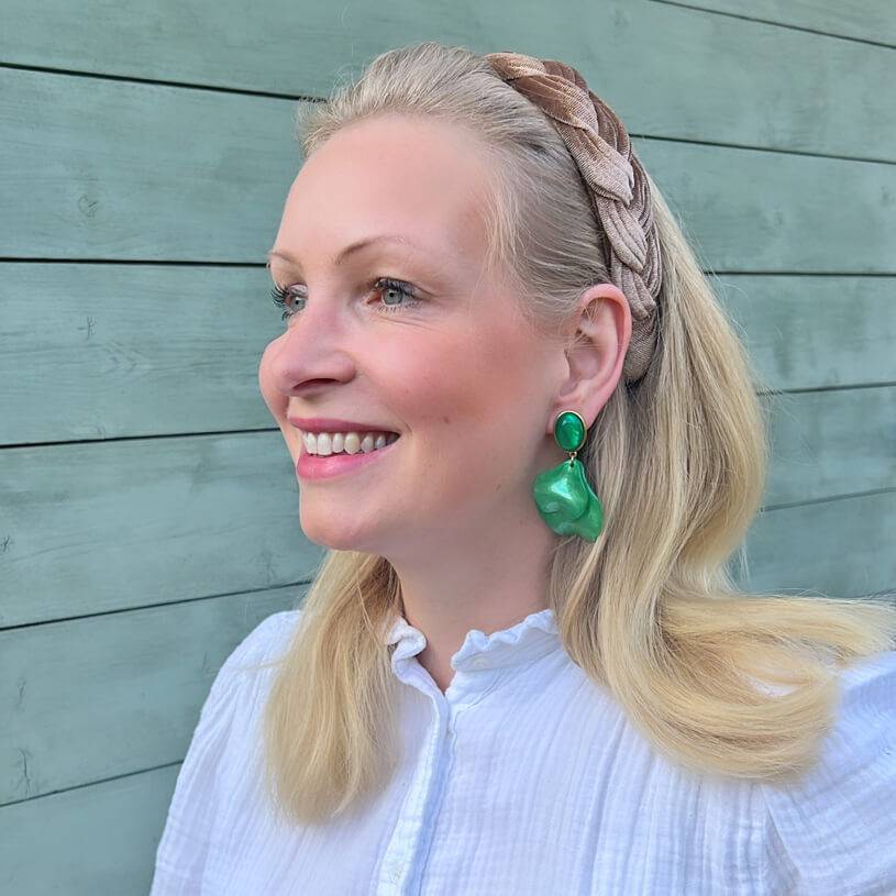 SchwesterSchwester Grüne Ohrringe mit Blütenblättern Letzter Tag