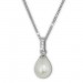 Silberdream SilberDream Halskette Süßwasser Perle weiß Zirkonias 925 Silber Damen SDK1508W